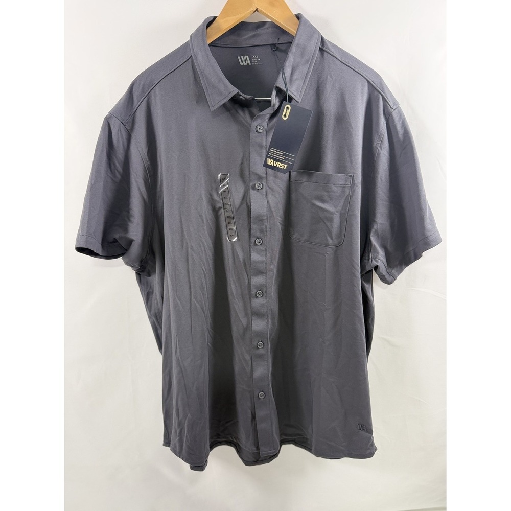 VRST Men's XXL Limitless Short Sleeve Button Up Shirt Charcoal Gray  $68
